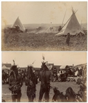 Two Original Unpublished Photographs From 1891, Shortly After the Wounded Knee Massacre -- One Photograph Depicts an Omaha Dance & the Other a Tipi Encampment